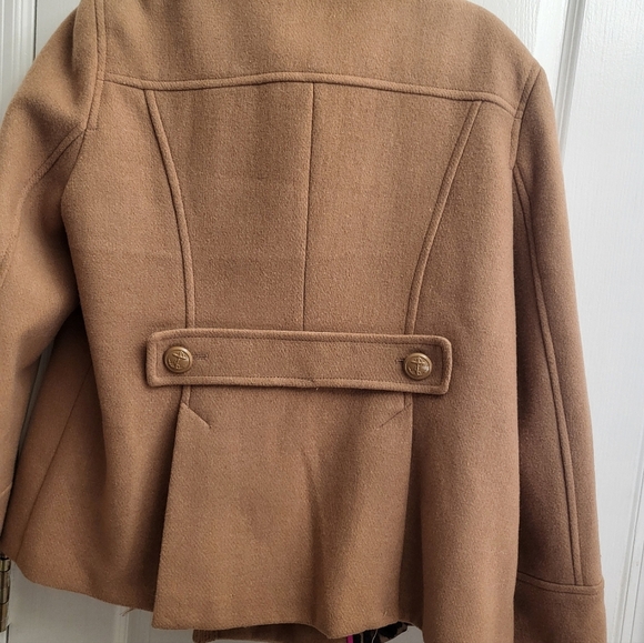 JCPenney Tan Double-Breasted Pea Coat Pre-owned - Picture 2 of 4
